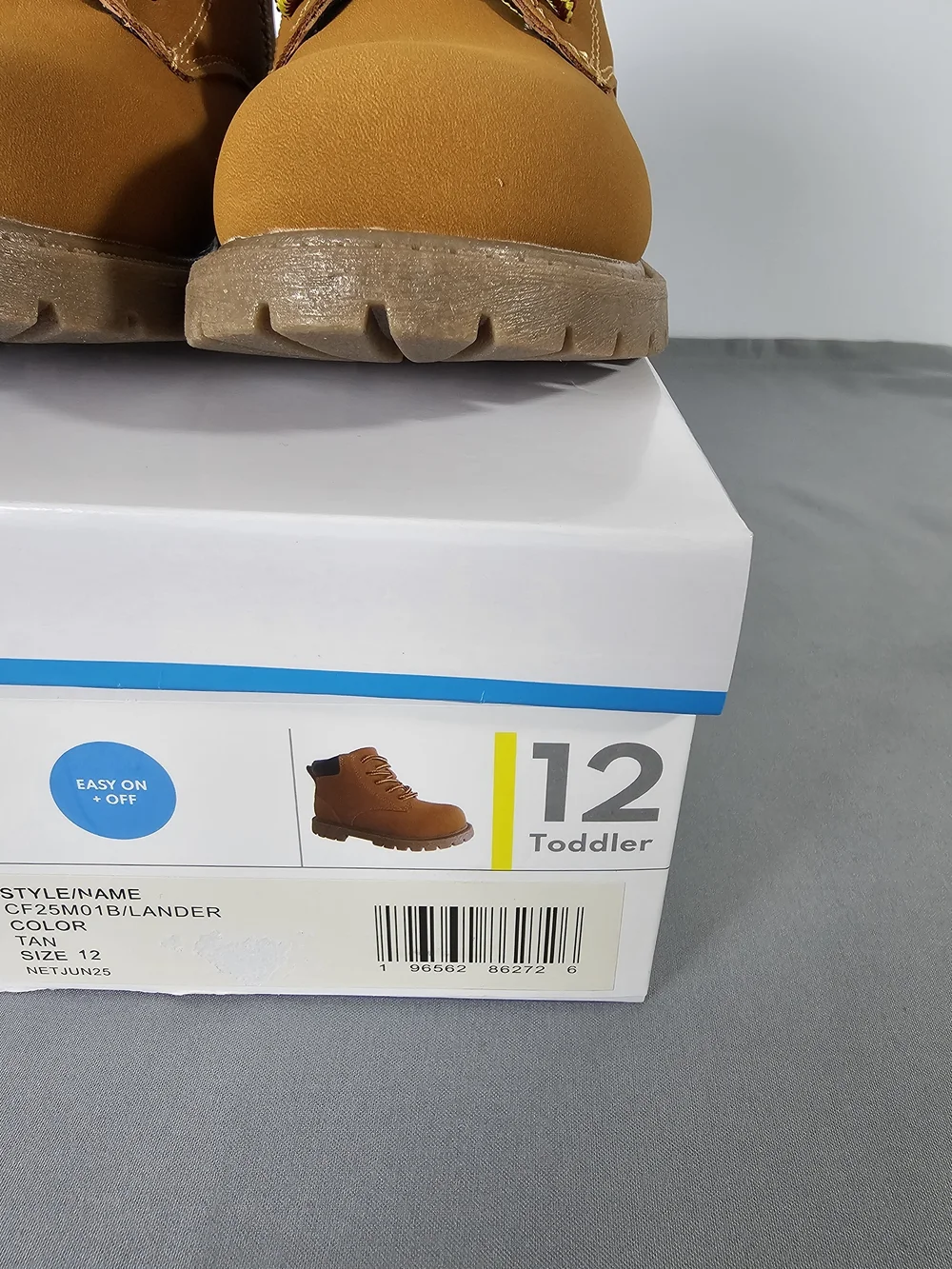 NEW Carter's Toddler Boys Tan Lace-Up Work/Classic Hiking Style Boots Size 12